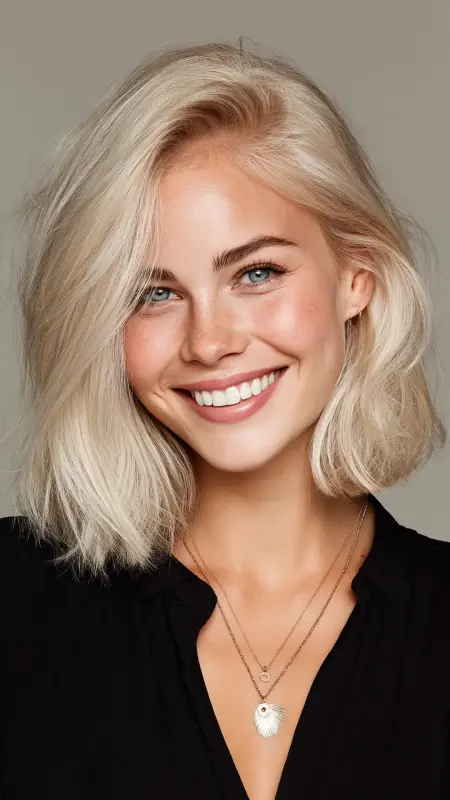 Champagne Blonde Elegance - Low-Volume Blowout - Classy hair color ideas