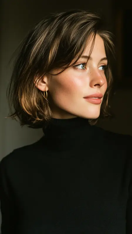 Chin-Length French Bob with Micro Bangs - Hush cut