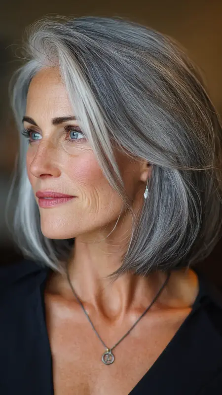 Classic Blunt Cut - Shoulder Length Haircuts For Women Over 60
