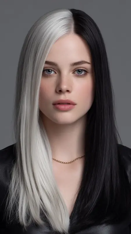 Classic Buzz Cut -  Two hair colors split 