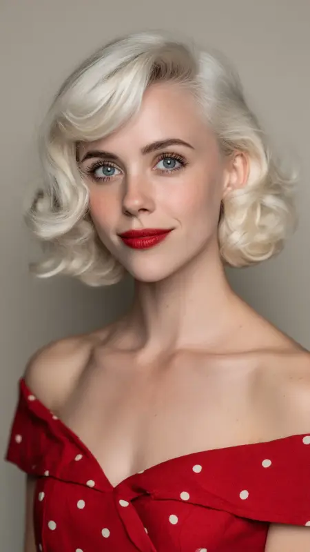 Classic Chin-Length Bob with Soft Bangs - 50s bob
