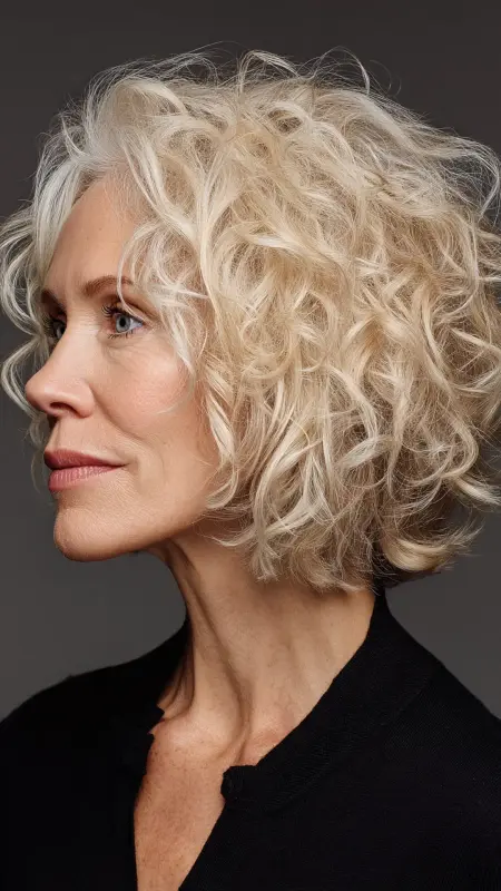 Classic Curled 50s Bob - Short Curly Haircuts For Women Over 50