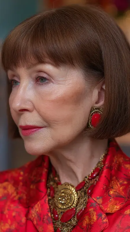 Classic French Bob -  Hairstyles for over 70 year old women 