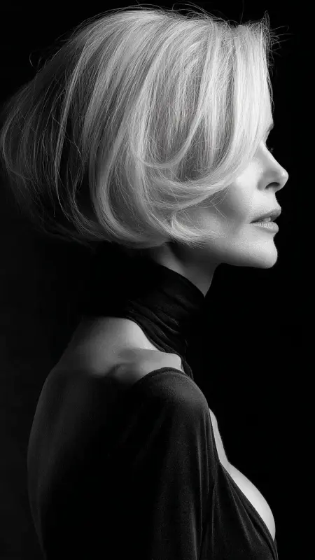 Classic Pageboy with Full Bangs - Hairstyles for women over 70 with fine hair