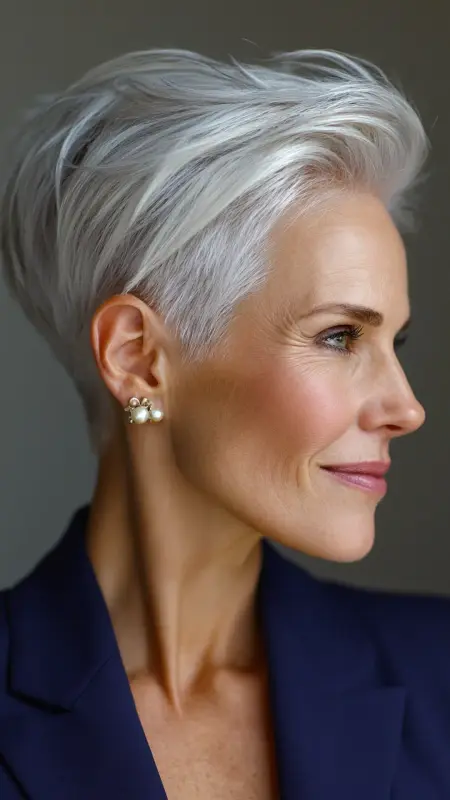 Classic Tapered Pixie Cut - pixie haircuts for women over 60