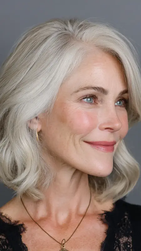 Collarbone-Length Lob Long Bob - Hair color ideas for women over 50