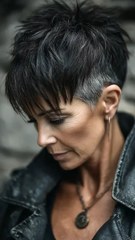 Cropped Pixie with Textured Crown - Short pixie hairstyles for older women