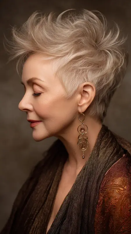 Crown-Lifted Pixie - Pixie hairstyles for older women over 60