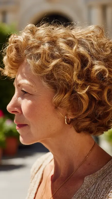 Crown-Puffed Curly Crop - Short Curly Haircuts For Women Over 50