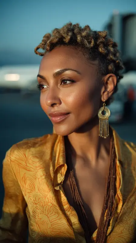 Crown Twist with Tapered Cut - Airport Hairstyles for Short Hair