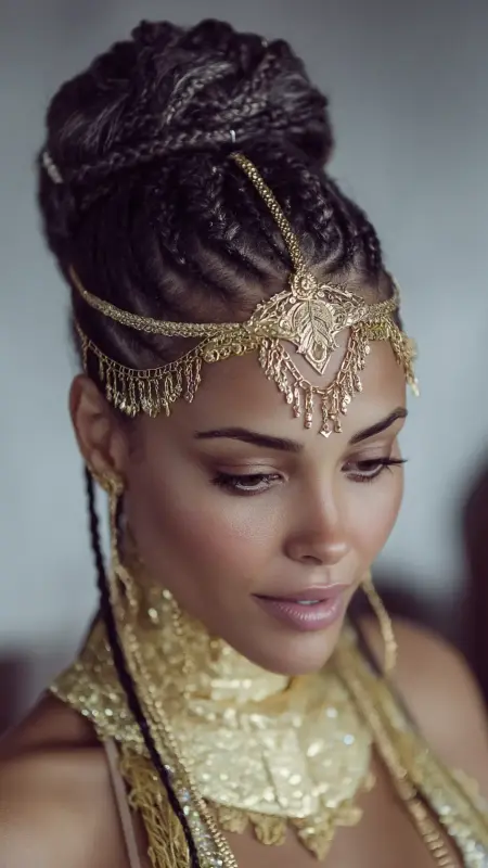 Crowned Box Braids - Afrocentric Hairstyles
