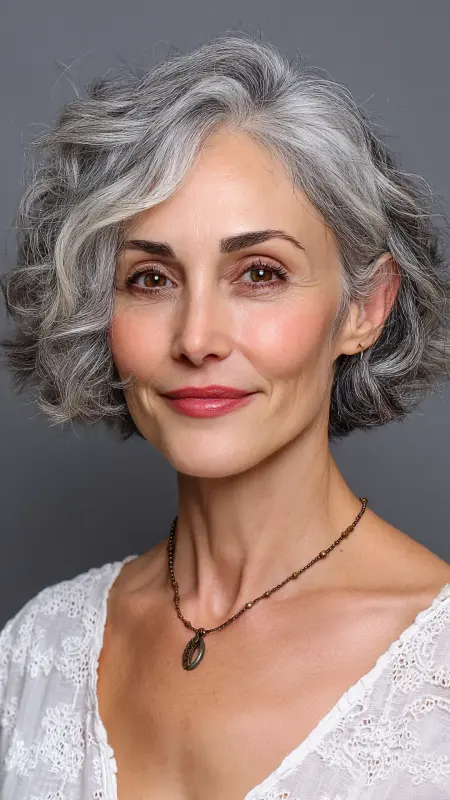 Curled Midi Bob - Hairstyles for 80 year old women