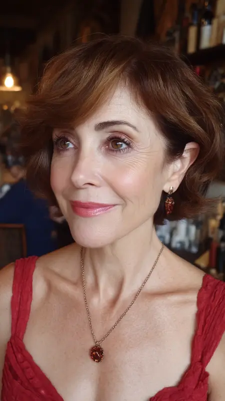 Curled Under Bob with Side Bangs - Shoulder Length Hairstyles For Women Over 60