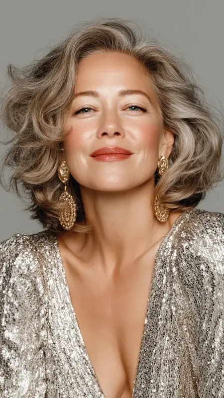 Curled Under Bob with Volume Crown - Medium Length Bob Haircuts For Women Over 50