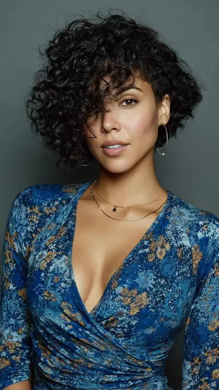 Curly Bob with Side Part - Vintage bob hairstyle