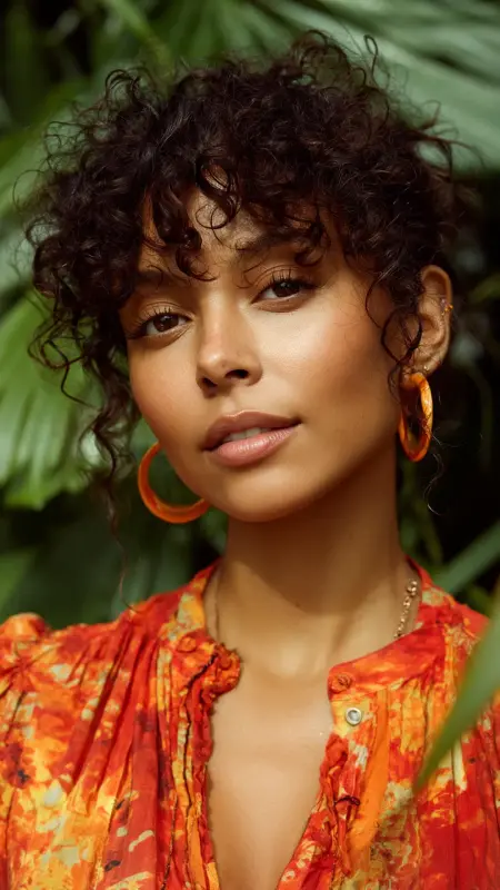 Curly Butterfly Bangs with Natural Texture - Butterfly bangs