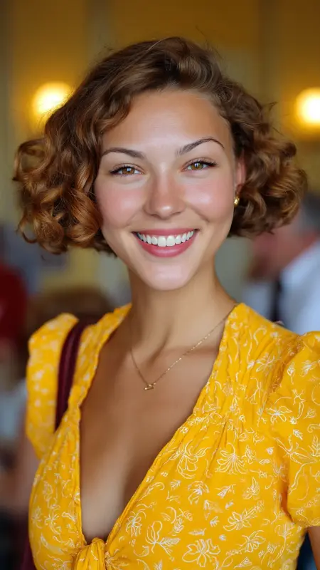 Curly Natural 50s Bob - 50s bob