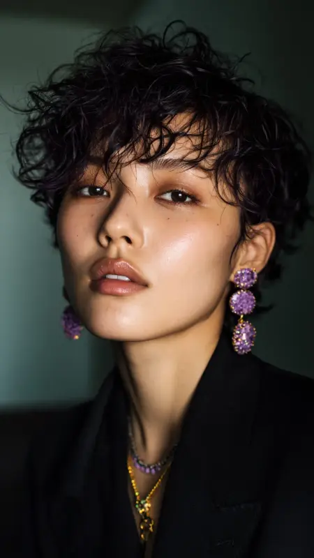 Curly Pixie with Micro Fringe - Short curly pixie haircuts