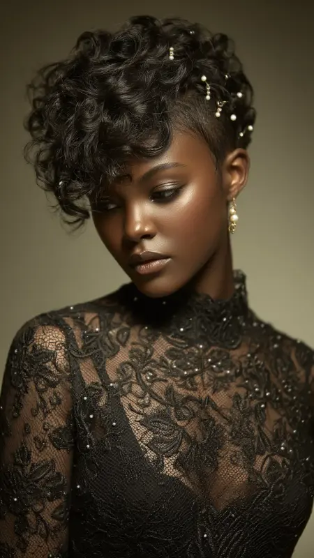 Curly Pixie with Sculptural Shape - Short curly pixie haircuts