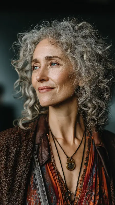 Curly Shoulder-Length Cut with Layers - Shoulder Length Haircuts For Women Over 60