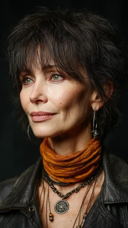 Edgy Rocker Shag - Shaggy Hairstyles For Women Over 50
