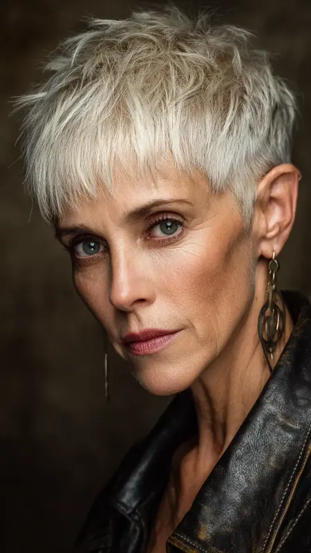 Edgy Textured Pixie - Short pixie hairstyles for older women