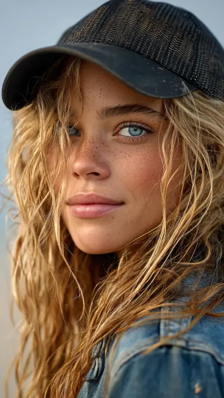 Effortless Beach Waves  Trucker Hat -  Trucker Hat Hairstyles 