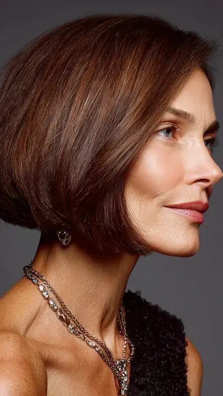 Elegant Blunt Cut - Medium length haircuts for women over 50