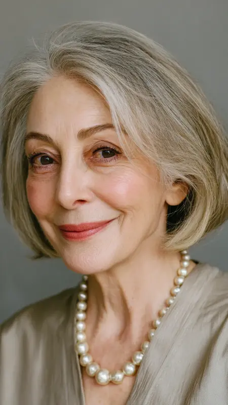 Elegant Chin-Length Bob - Hairstyles for 80 year old women