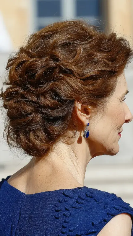 Elegant Curly Chignon - Hairstyles For Women Over 60 With Curly Hair