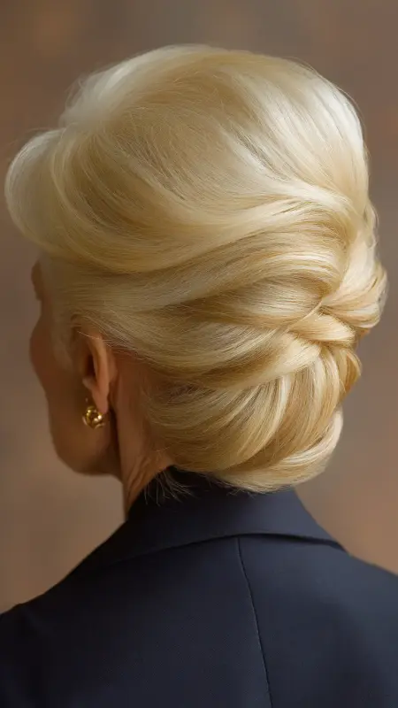 Elegant French Twist with Soft Volume - Hairstyles for women over 70 with fine hair