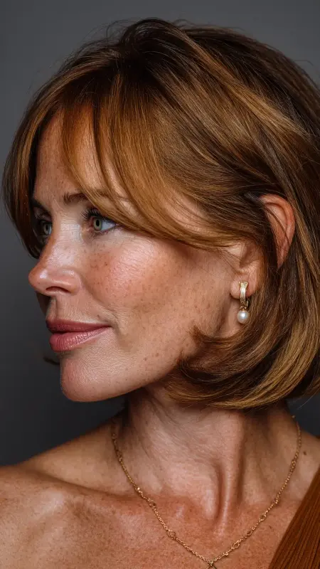 Elegant Inverted Bob - Shoulder Length Haircuts For Older Women