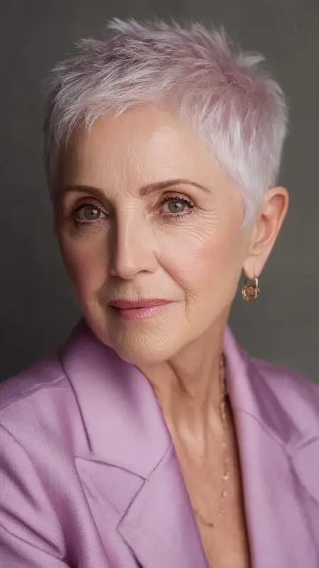 Elegant Short Crop with Tapered Nape -  Hairstyles for over 70 year old women 