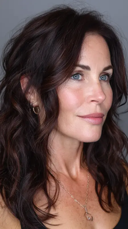 Espresso Brown with Subtle Violet Undertones - Hair color ideas for women over 50