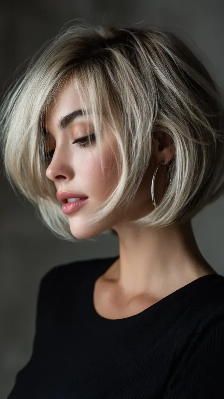 Feathered Bob with Chunky Highlights - Feathered Bob Hairstyles