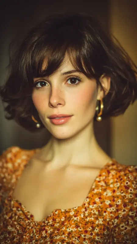 Feathered Bob with Curtain Bangs - Feathered Bob Hairstyles