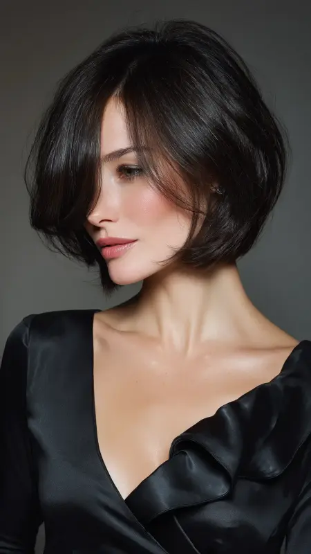 Feathered Bob with Deep Side Part - Feathered Bob Hairstyles