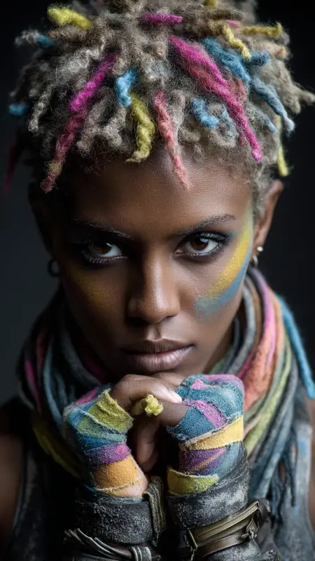 Finger Shaped Coils with Color Pops - Afrocentric Hairstyles