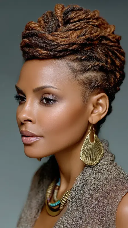 Flat Twists Updo - Afrocentric Hairstyles