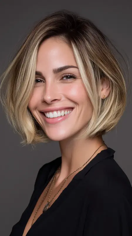 Flipped Bob with Chunky Highlights - Y2k haircuts