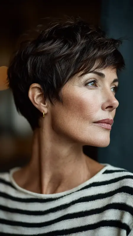 French-Inspired Short Crop - Short Layered Hairstyles For Older Women