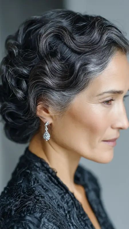 Glamorous Finger Waves - gray hair styles for women over 50