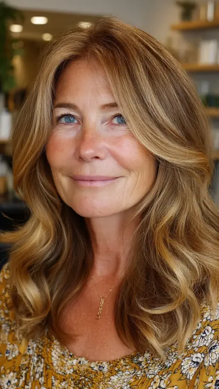 Golden Honey Balayage - Hair color ideas for women over 50