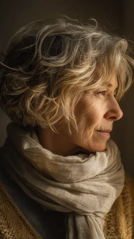 Golden Honey Highlights on Natural Gray - hair color ideas for women over 70
