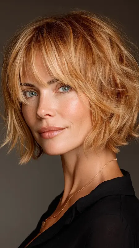 Graduated Bob with Fringe - bob haircuts for women over 60 with fine hair