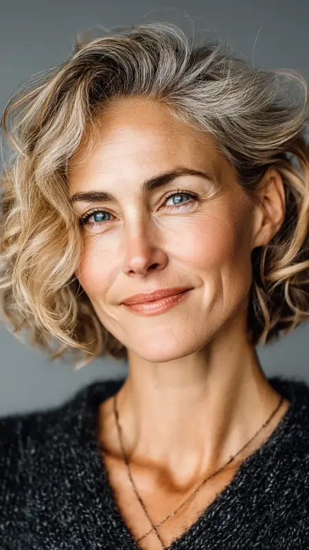 Graduated Wavy Bob - Short hairstyles for women over 60 with wavy hair