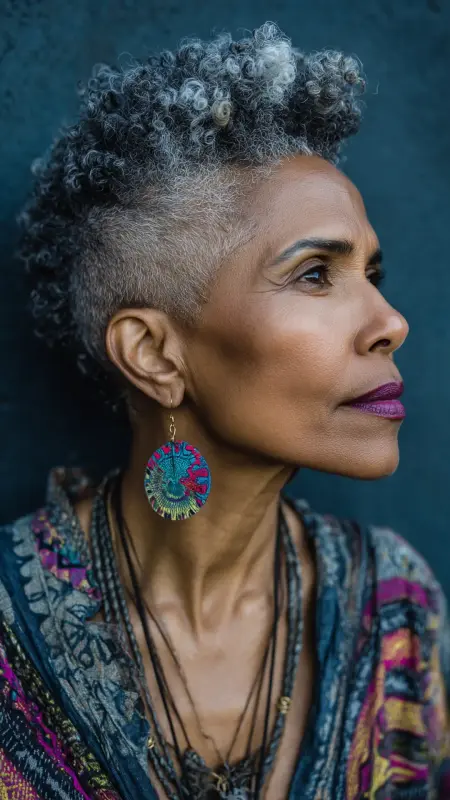 High Top Natural Fade - Short Haircuts For Black Women Over 50