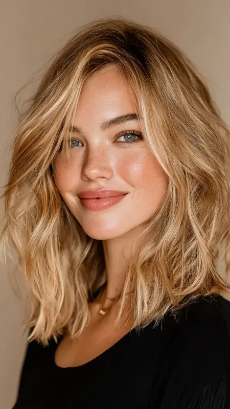 Honey Blonde Lob - Low maintenance hair color