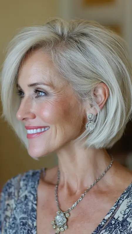 Inverted Bob with Volume - bob haircuts for women over 60 with fine hair