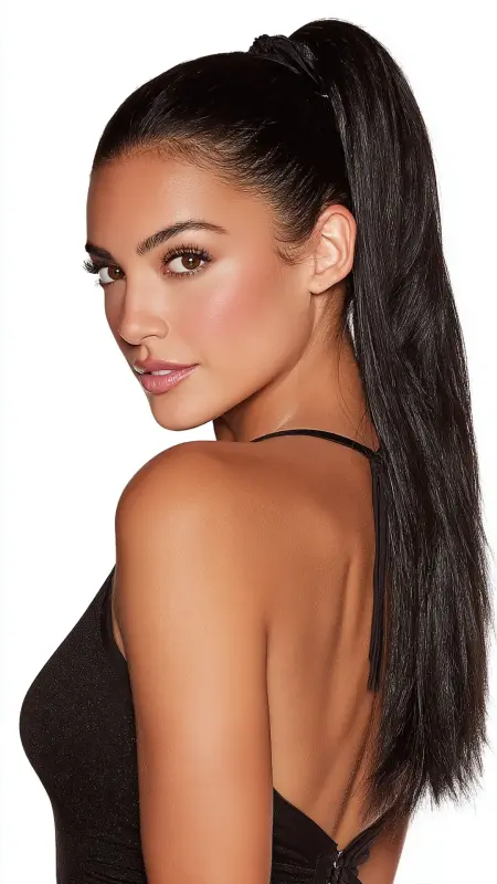 Jet Black Sleek Ponytail - Low maintenance hair color